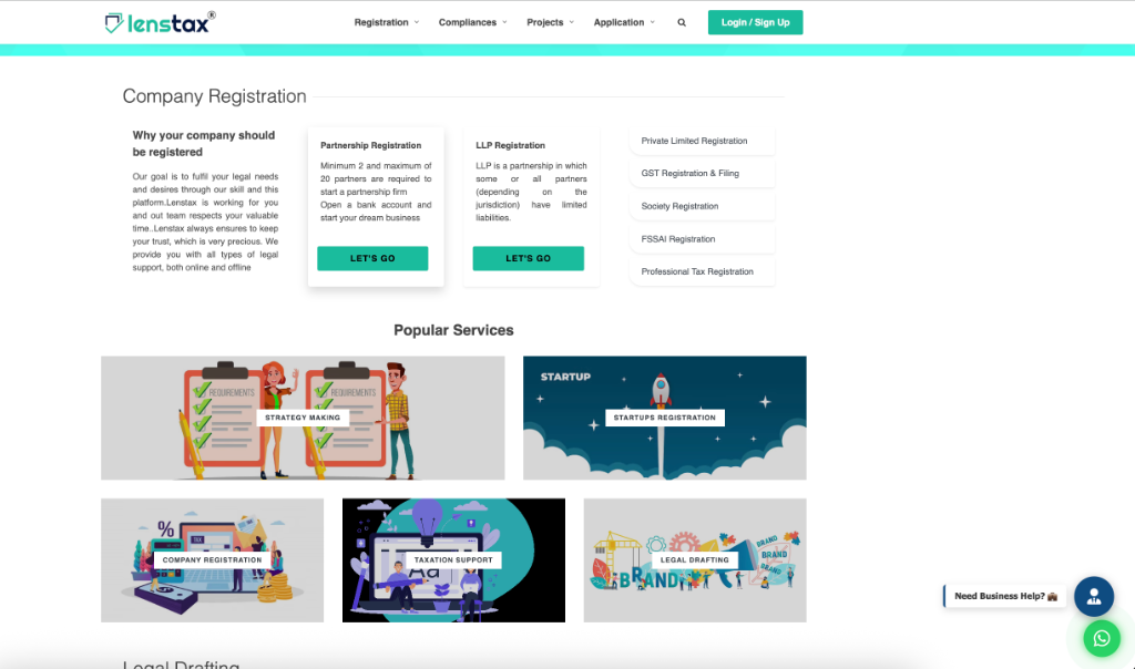 Lenstax - MSME Advisory Platform screenshot